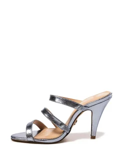 TERRA Ice Blue Metallic Leather Strappy Heel