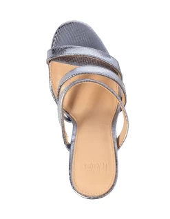 TERRA Ice Blue Metallic Leather Strappy Heel