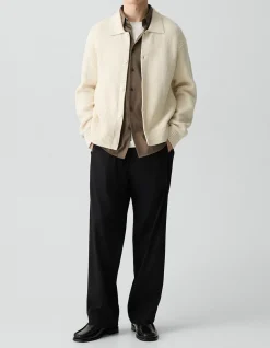 Textured Cardigan in Cotton Silk Slub