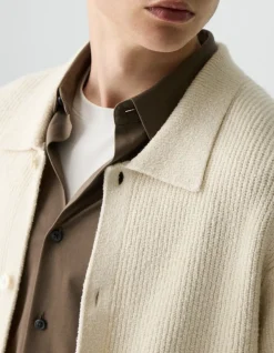 Textured Cardigan in Cotton Silk Slub