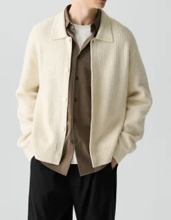 Textured Cardigan in Cotton Silk Slub