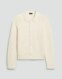 Textured Cardigan in Cotton Silk Slub