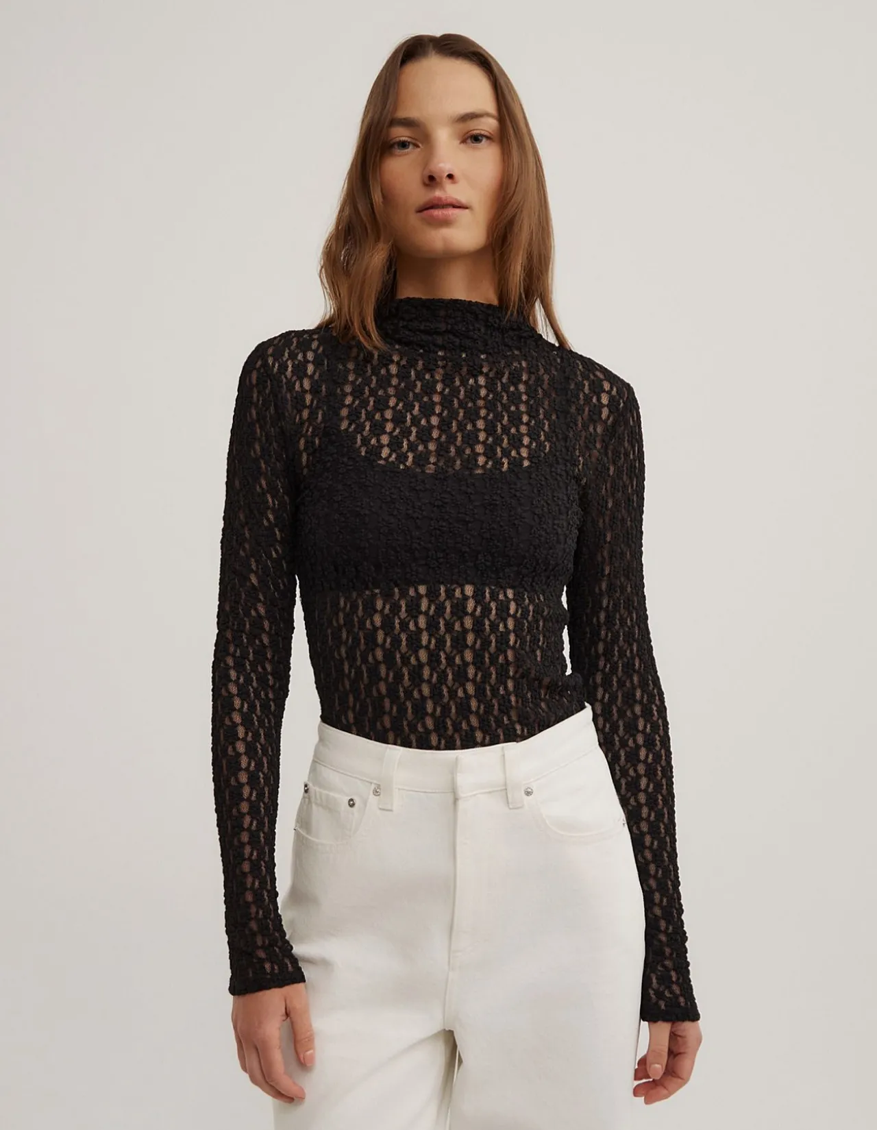 Textured Long Sleeve Top