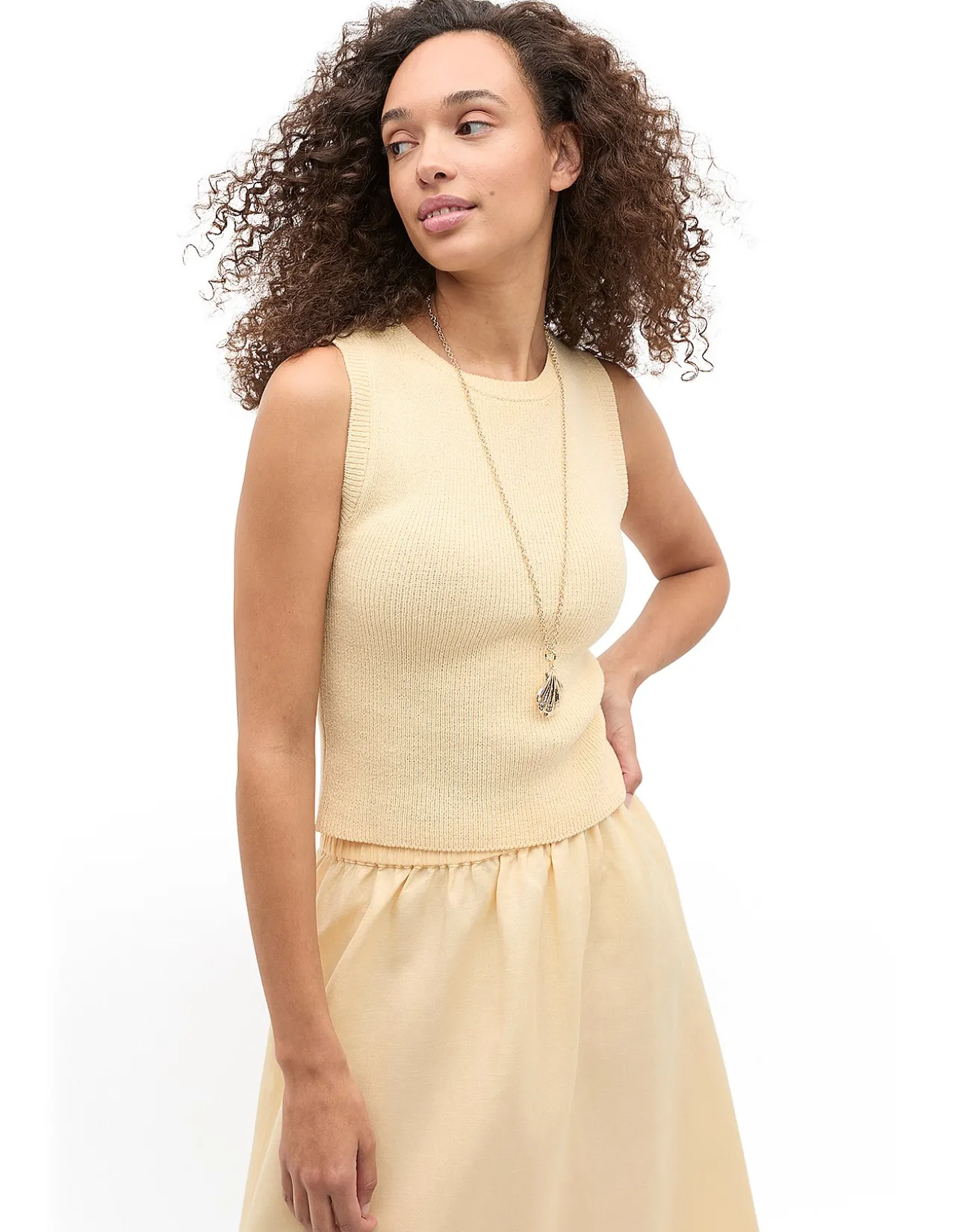 TEXTURED COTTON KNIT TOP