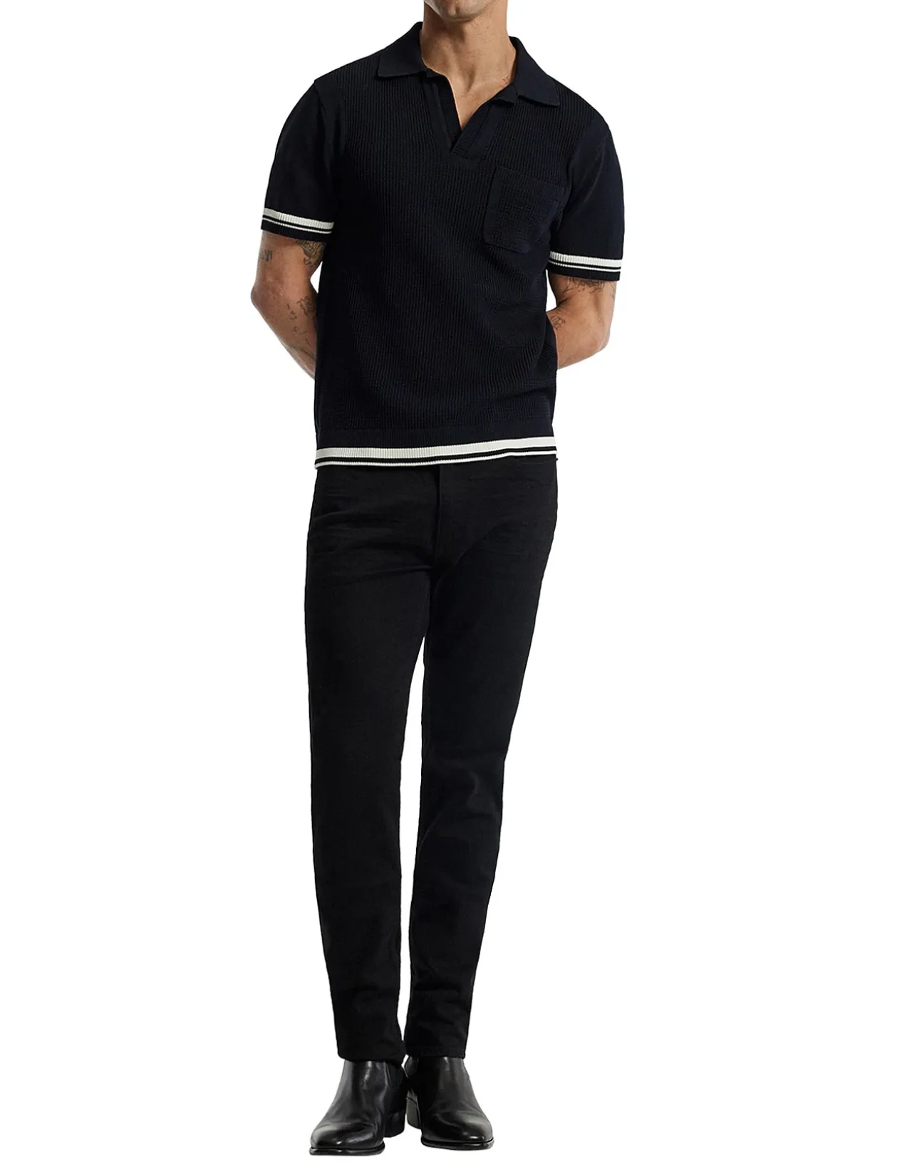 TEXTURED KNIT POLO