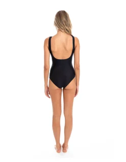 Textured Rib Mesh High Neck Tank One Piece Swimsuit