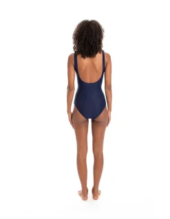 Textured Rib Mesh High Neck Tank One Piece Swimsuit