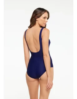 Textured Rib Surplice One Piece Swimsuit