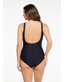 Textured Rib Surplice One Piece Swimsuit