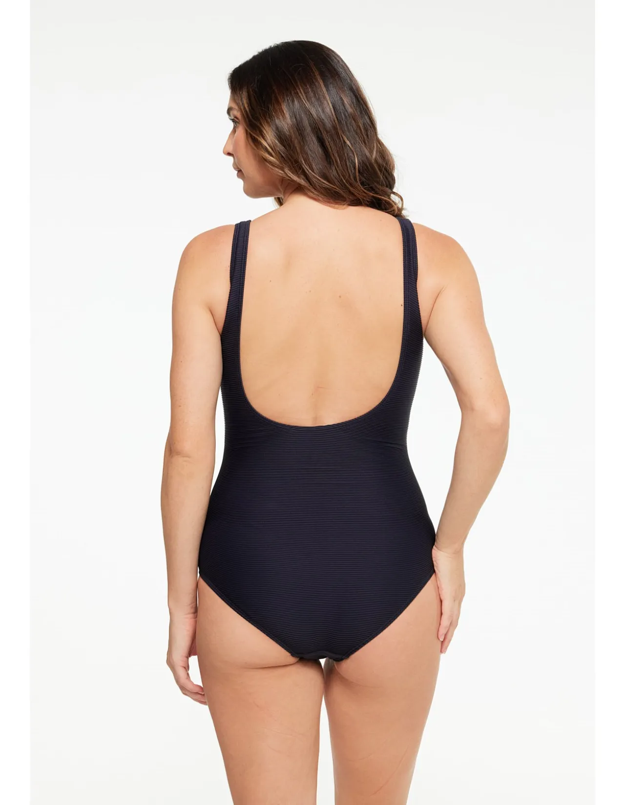 Textured Rib Surplice One Piece Swimsuit