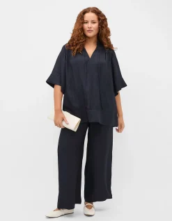 TEXTURED SATIN BLOUSE