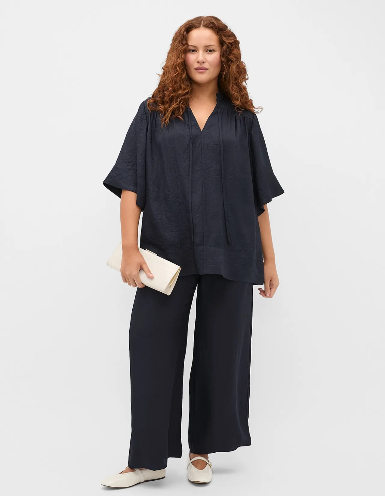 TEXTURED SATIN BLOUSE