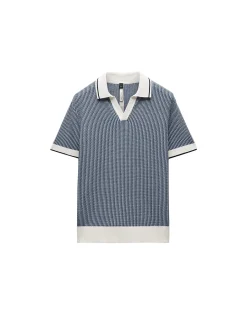 TEXTURED STITCH KNIT POLO