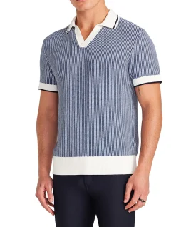 TEXTURED STITCH KNIT POLO
