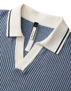 TEXTURED STITCH KNIT POLO