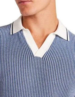 TEXTURED STITCH KNIT POLO