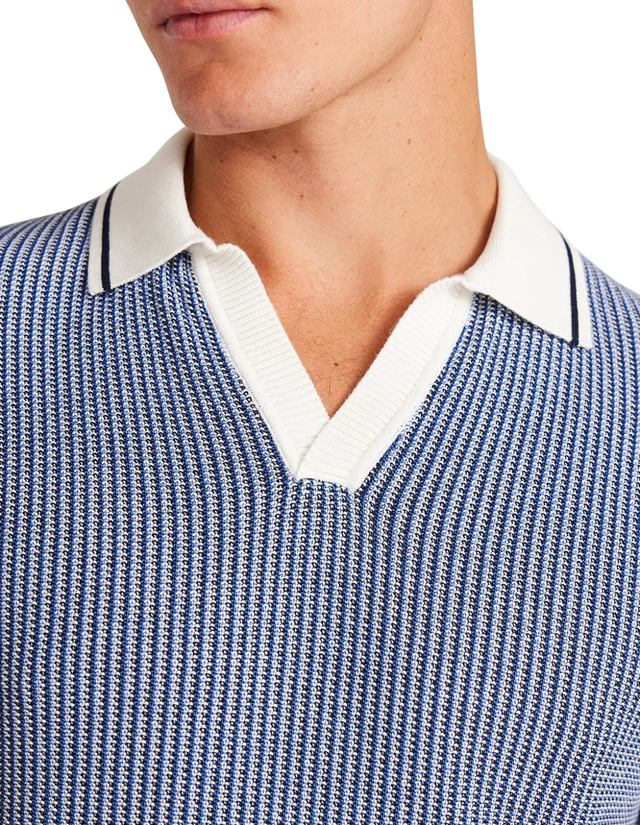 TEXTURED STITCH KNIT POLO