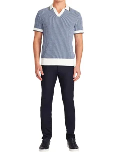 TEXTURED STITCH KNIT POLO
