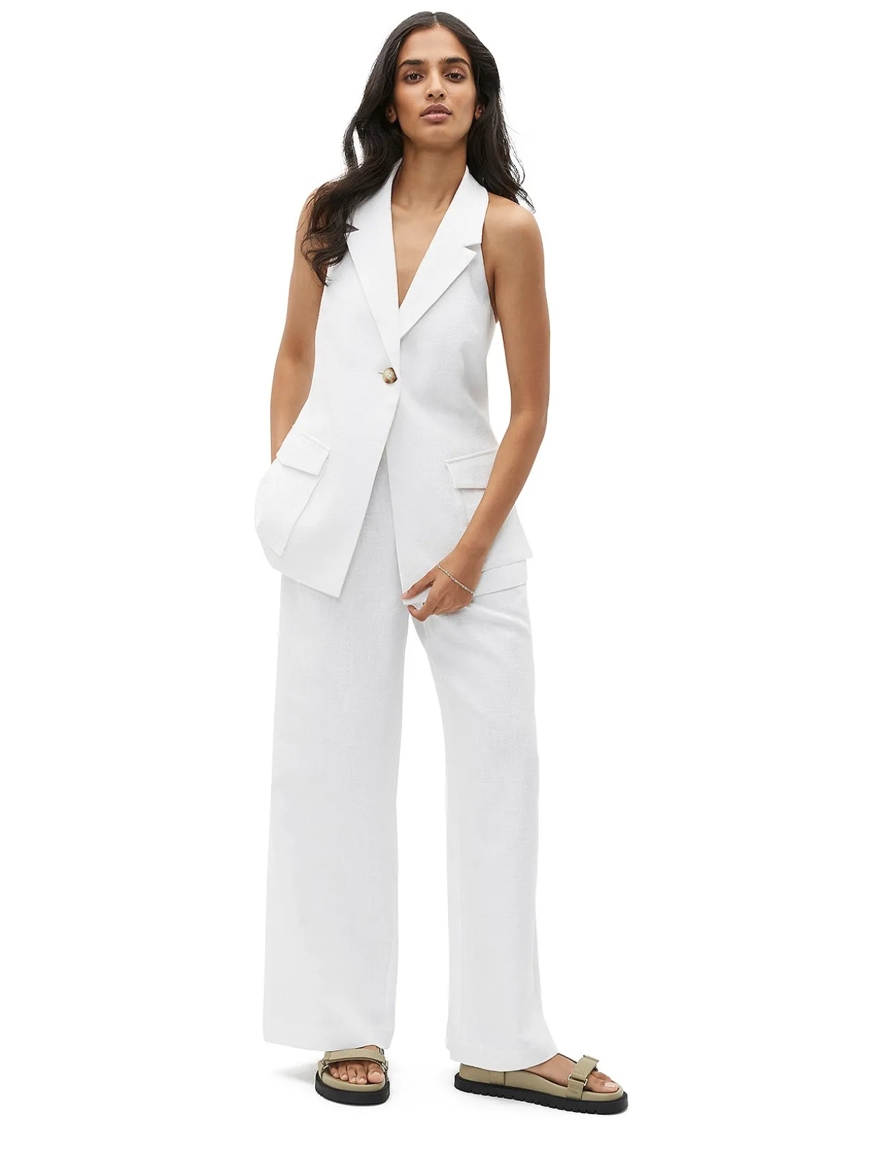 TEXTURED UTILITY HALTER VEST