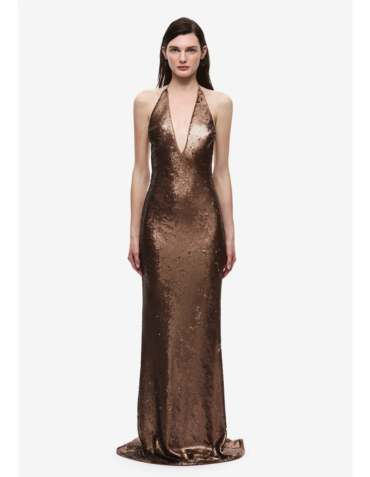 THE PLUNGE SEQUIN JERSEY DRESS