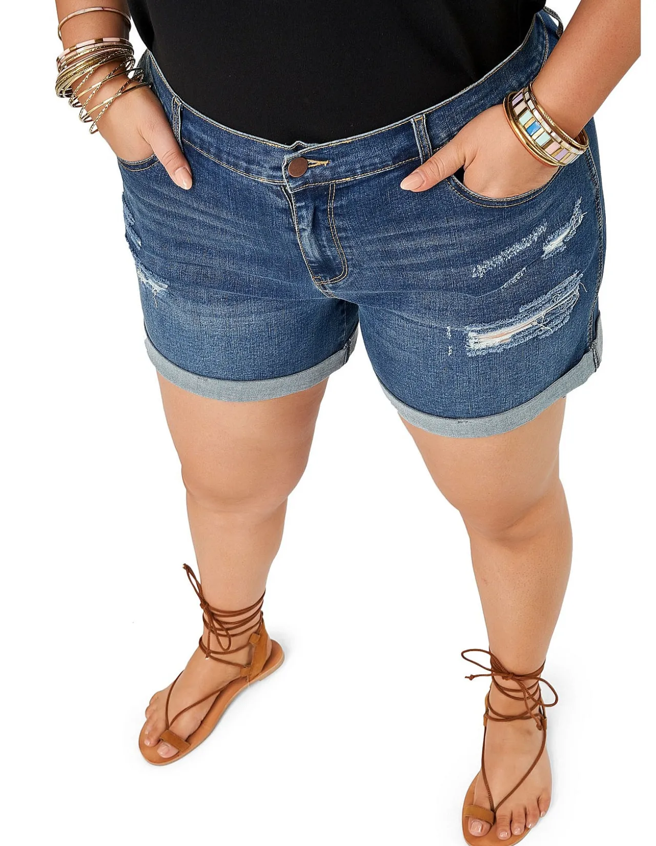 THE POETIC GYPSY - LORILI DISTRESSED DENIM SHORT