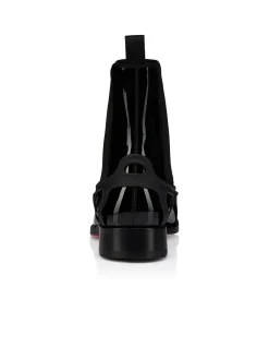 THE CHELSEA GORP FLAT PATENT VERSION BLACK BOOTS