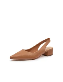 Thelma Pointed Toe Leather Slingback Flats
