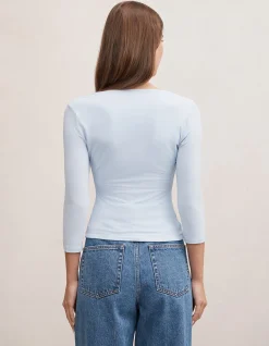 TIA V NECK 3/4 SLEEVES TOP