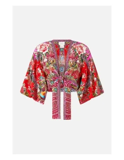 TIE FRONT PUFF SLEEVE TOP