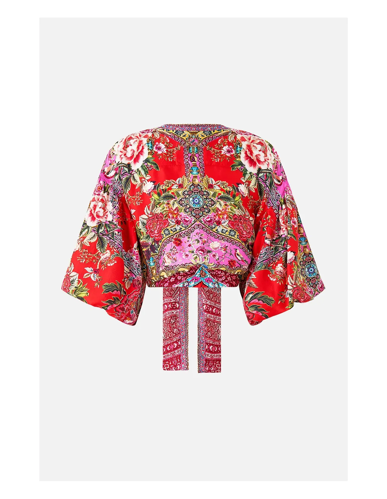 TIE FRONT PUFF SLEEVE TOP