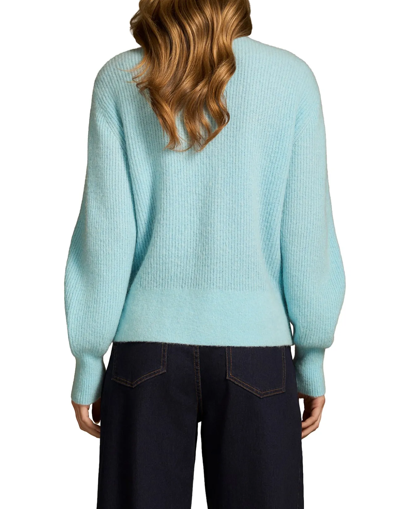 Tie Neck Mohair Cardigan - Crystal Blue