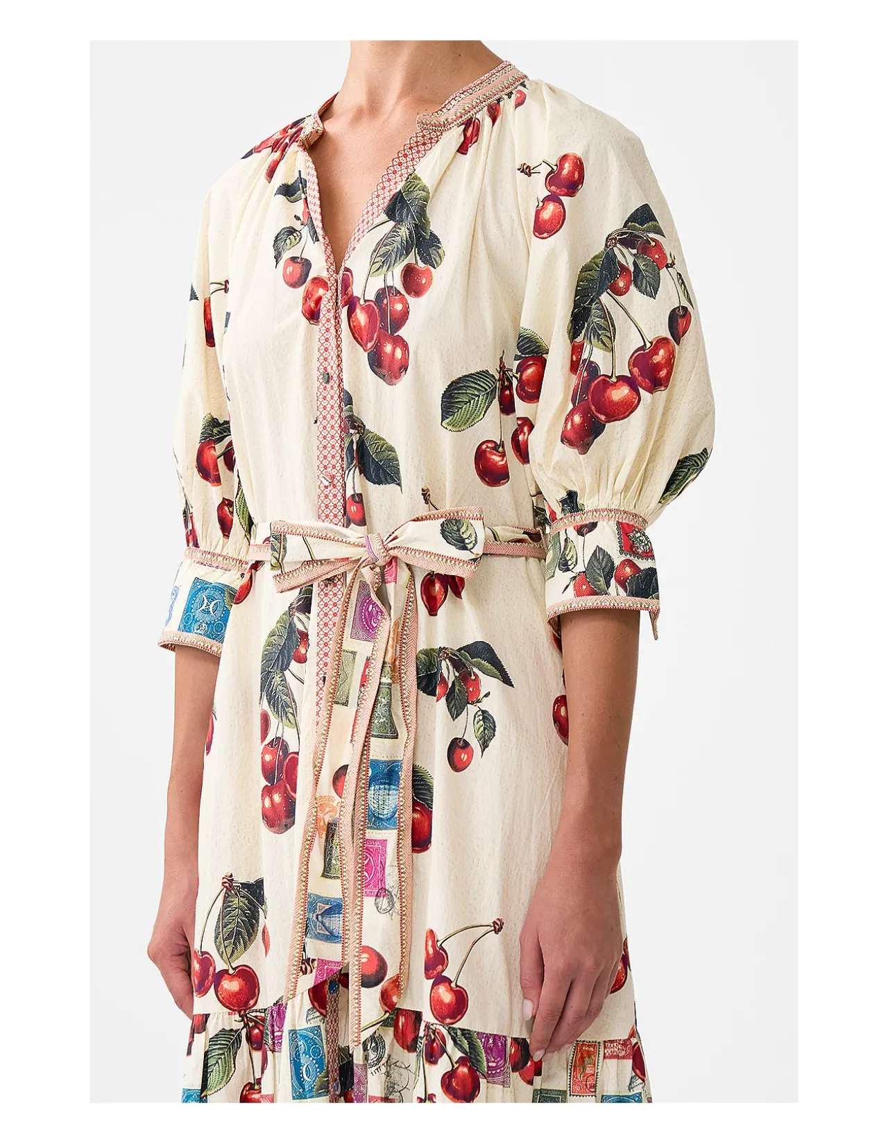 TIERED SHIRT DRESS WITH SHORT SLEEVE