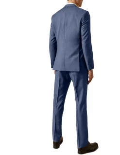 Timeless Flat Front Wool Trouser Blue