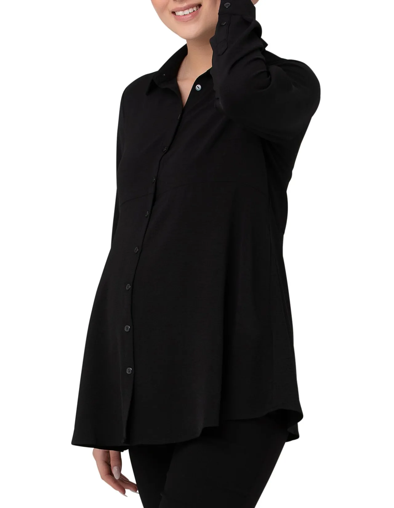 Tina Peplum Shirt Black