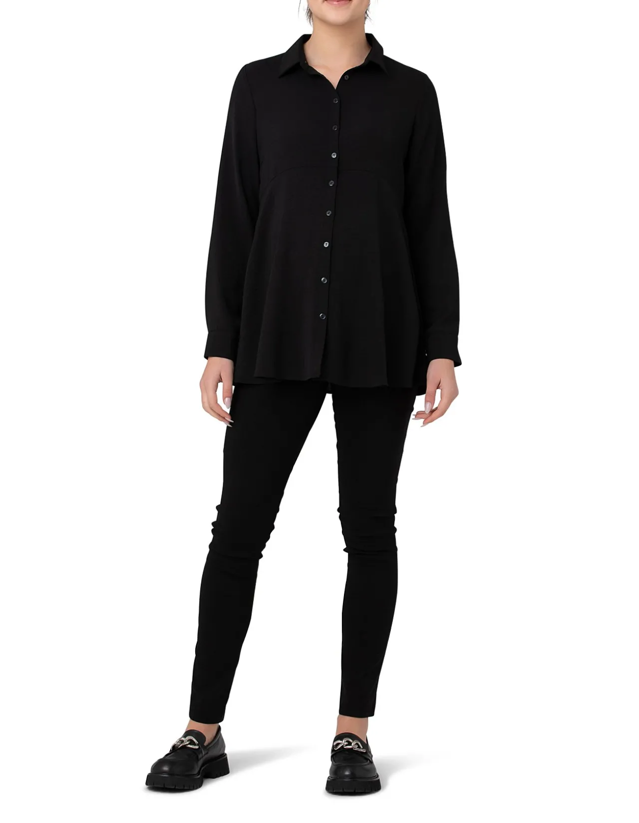 Tina Peplum Shirt Black