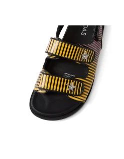 TITAN MI YELLOW&PINK STRIPE LEATHER