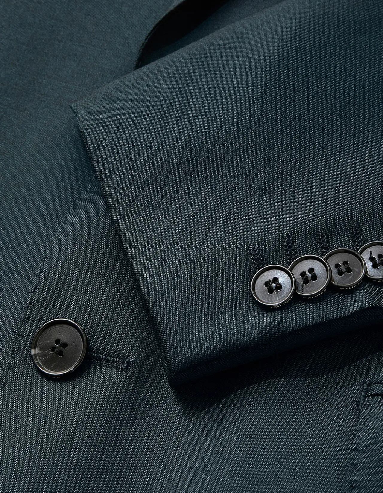 Tonal Twill Suit Jacket with Notch Lapel