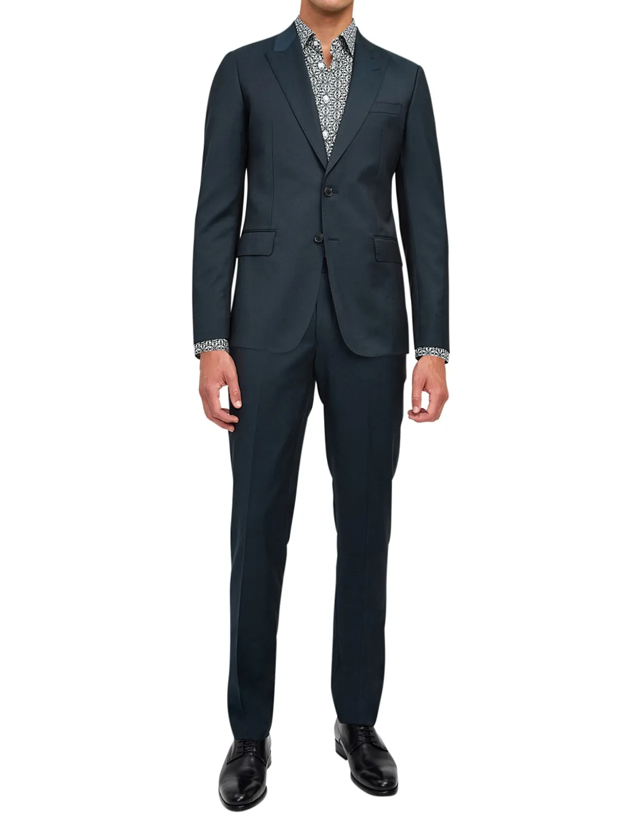 Tonal Twill Suit Jacket with Notch Lapel