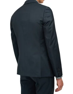 Tonal Twill Suit Jacket with Notch Lapel