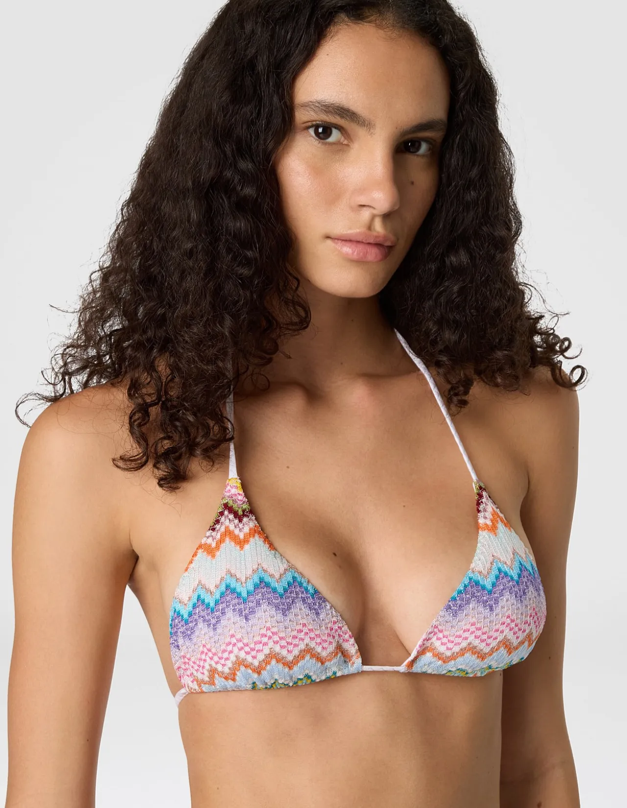 Triangle Bikini Zigzag Pixel Lamé