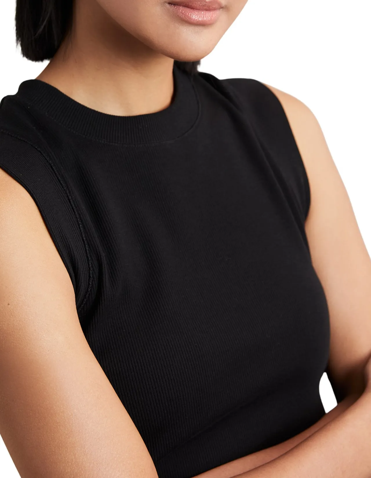 Trudy Ruched Ribbed Sleeveless Vest