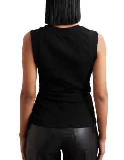 Trudy Ruched Ribbed Sleeveless Vest