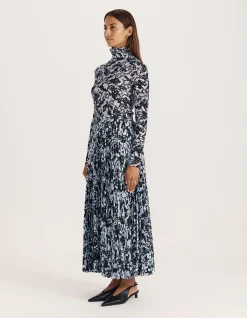 TRUFFLE PLEATED MIDI SKIRT