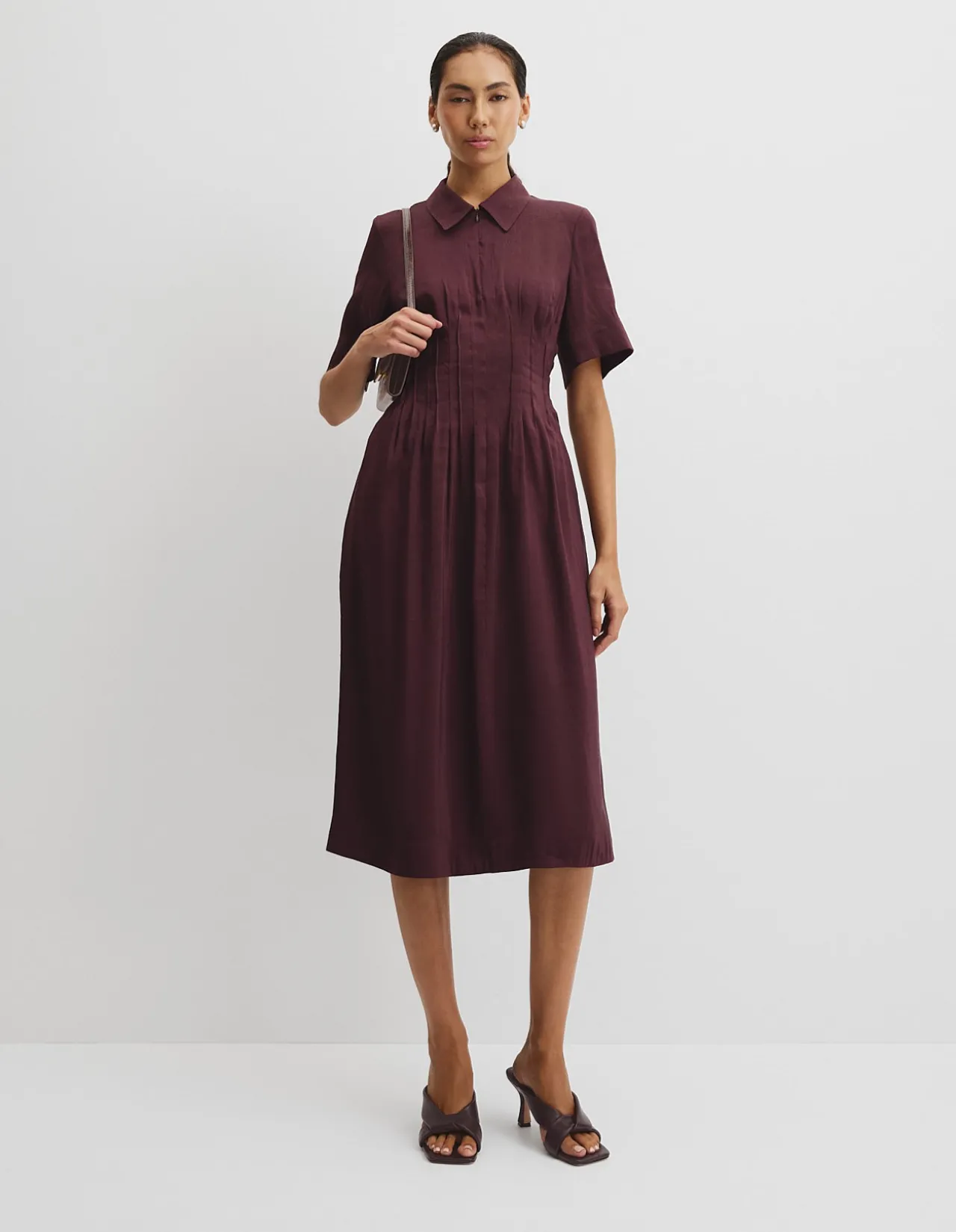 Tuck Detail Shirt Dress