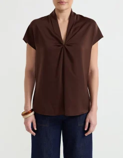 TUCK FRONT SHORT SLEEVE TOP