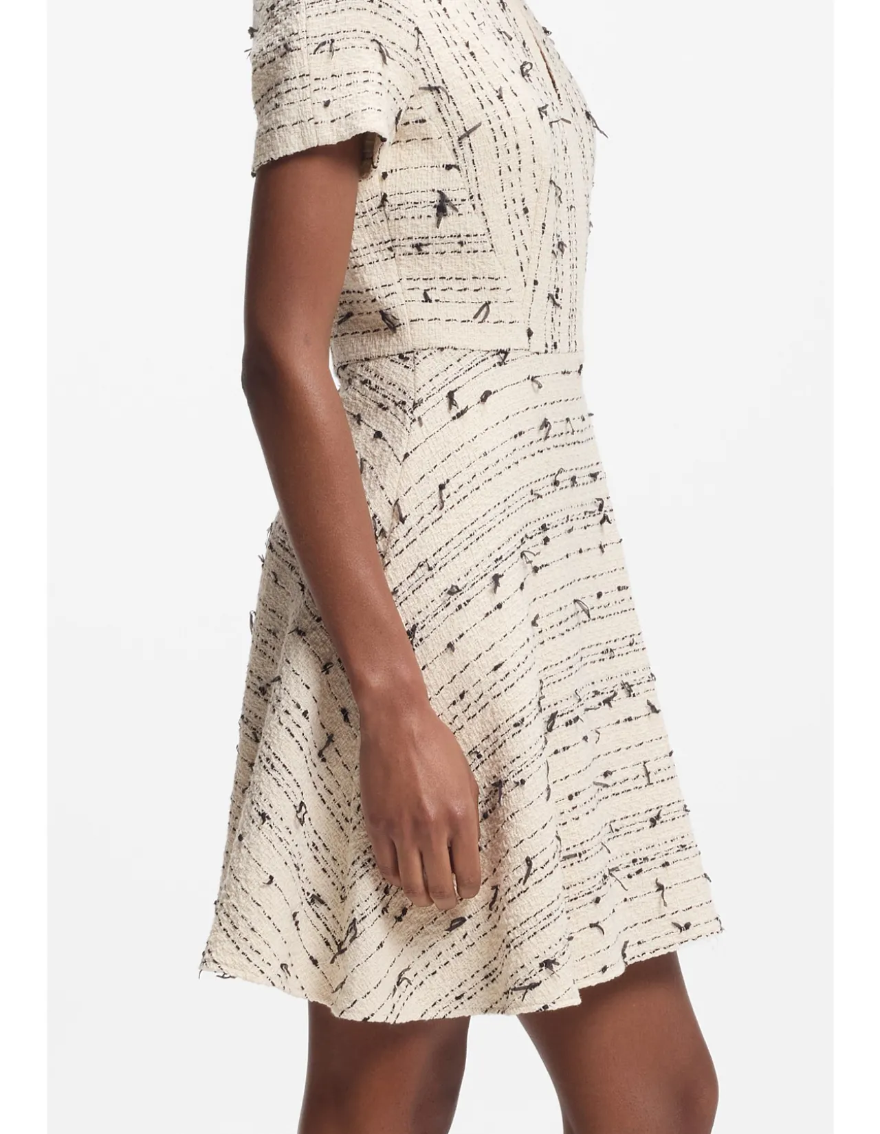 Tweed-stripe dress in a cotton blend