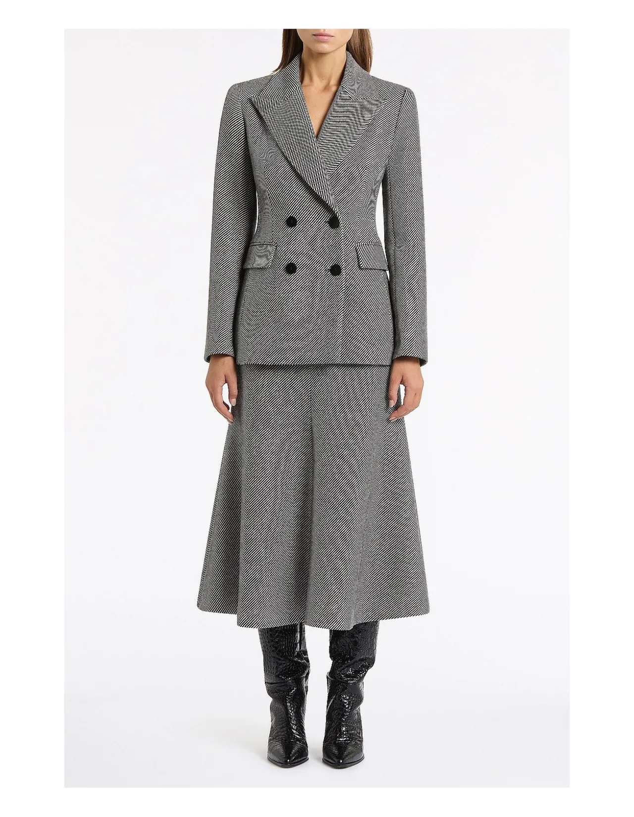 TWILL COATING DOUBLE BREASTED BLAZER
