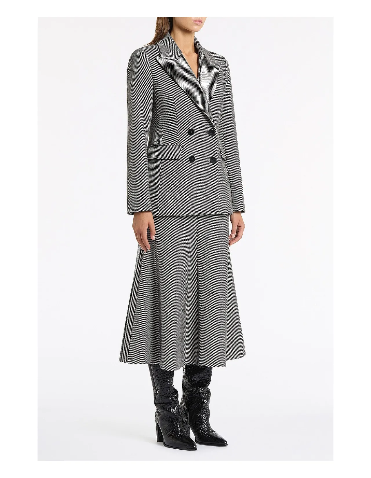 TWILL COATING DOUBLE BREASTED BLAZER