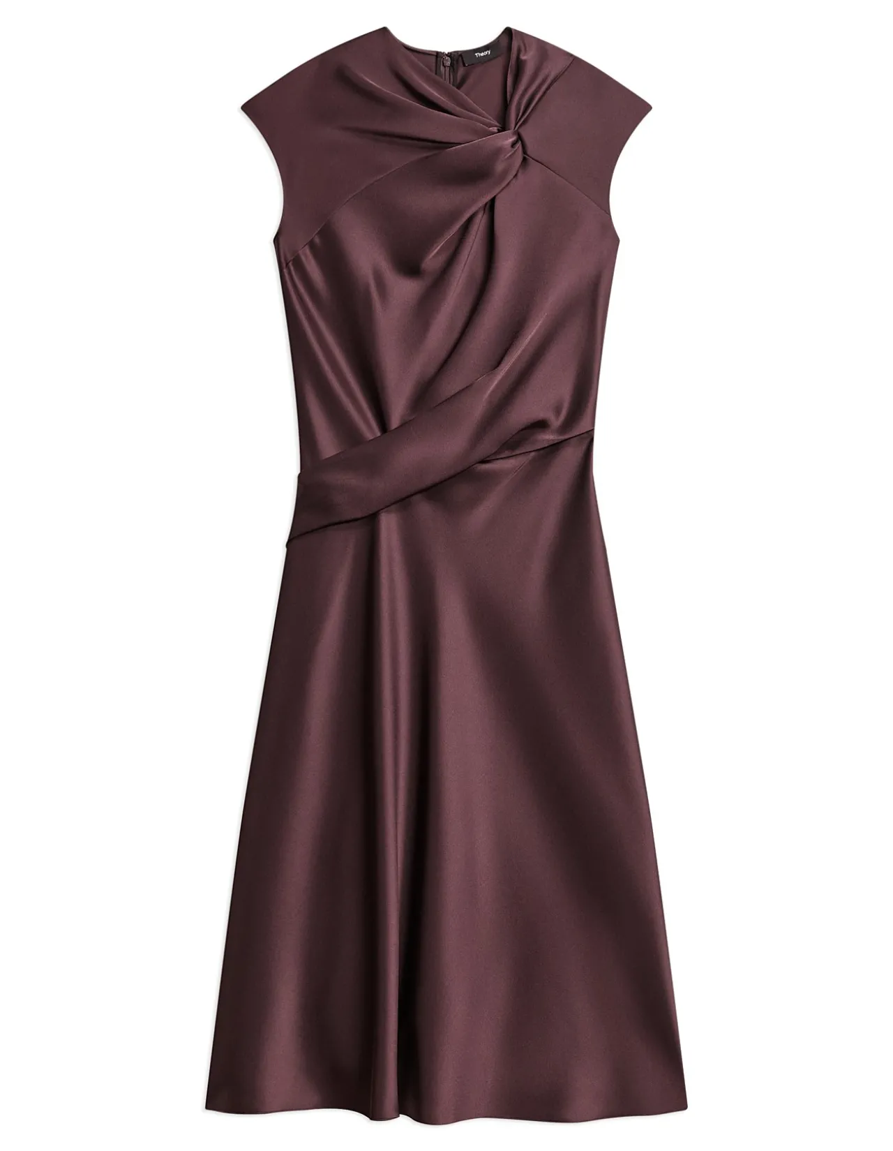 Twist Bodice Dress in Satin