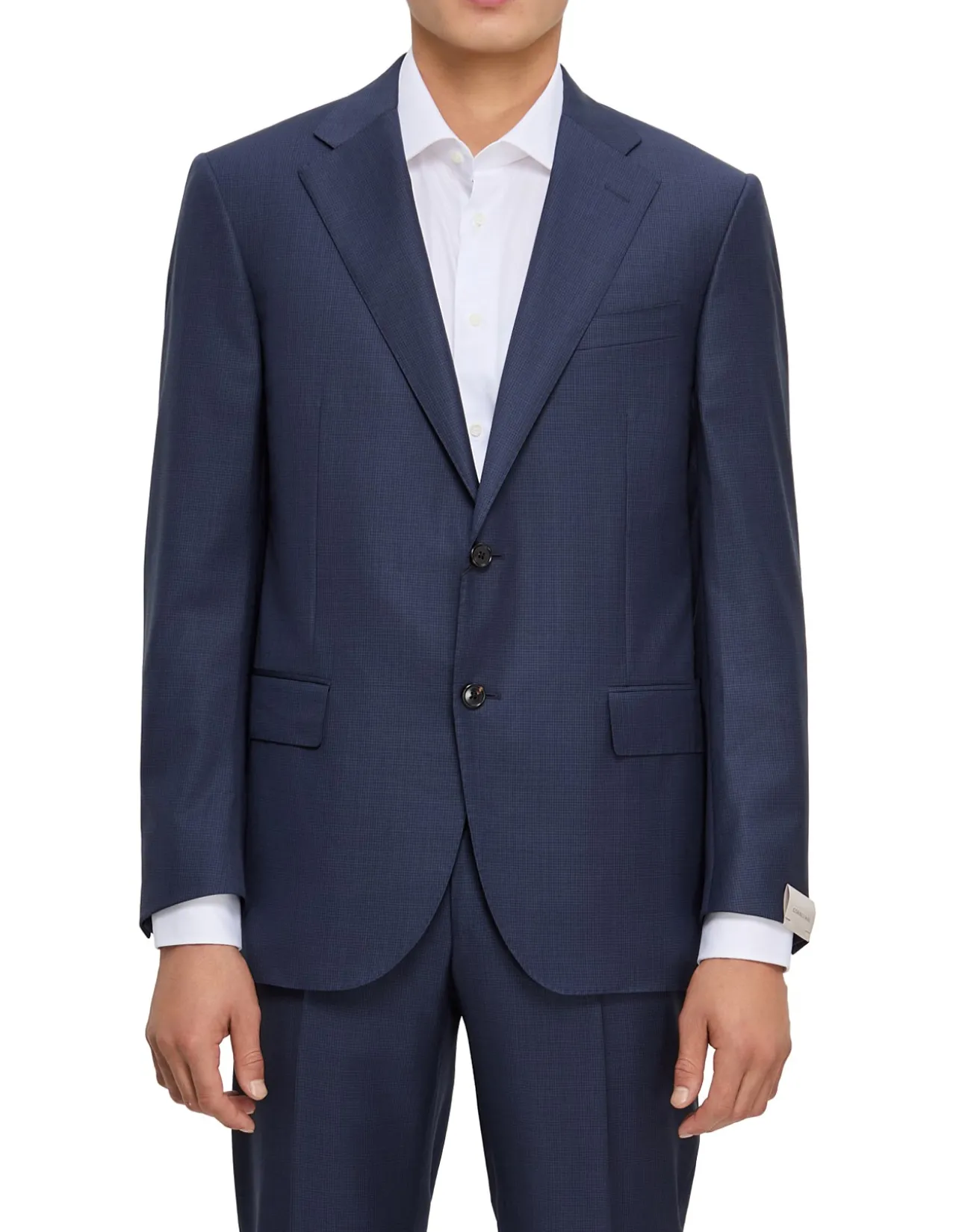 TWO BUTTION OVERCHECKED TWILL WOOL SUIT SET
